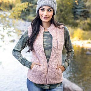 Grace & Lace Pink Blush Sherpa Vest Women's Size Large NWT